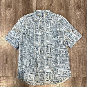 H&M - Blue Patterned Print Short-Sleeve Shirt